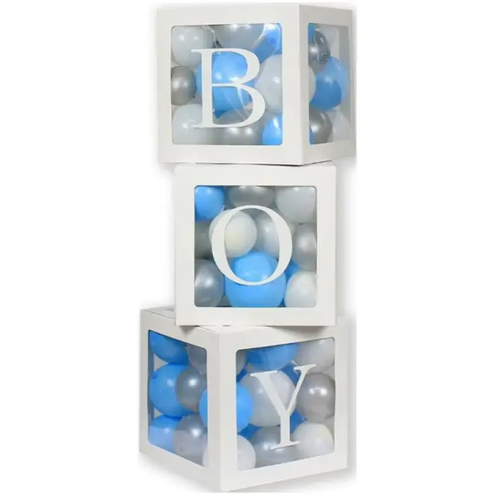 Set 3 cutii albe de carton BOY 35 x 35cm [1]