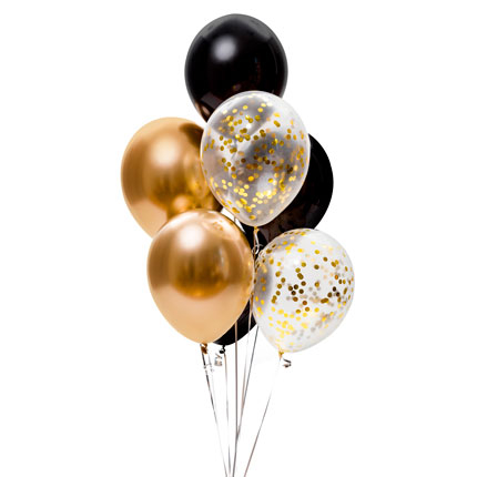 Baloane Negre, Confetti si Aurii cu Heliu, Livrare in 2-4 ore! [1]