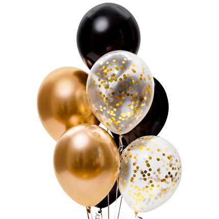 Baloane Negre, Confetti si Aurii cu Heliu, Livrare in 2-4 ore! [2]