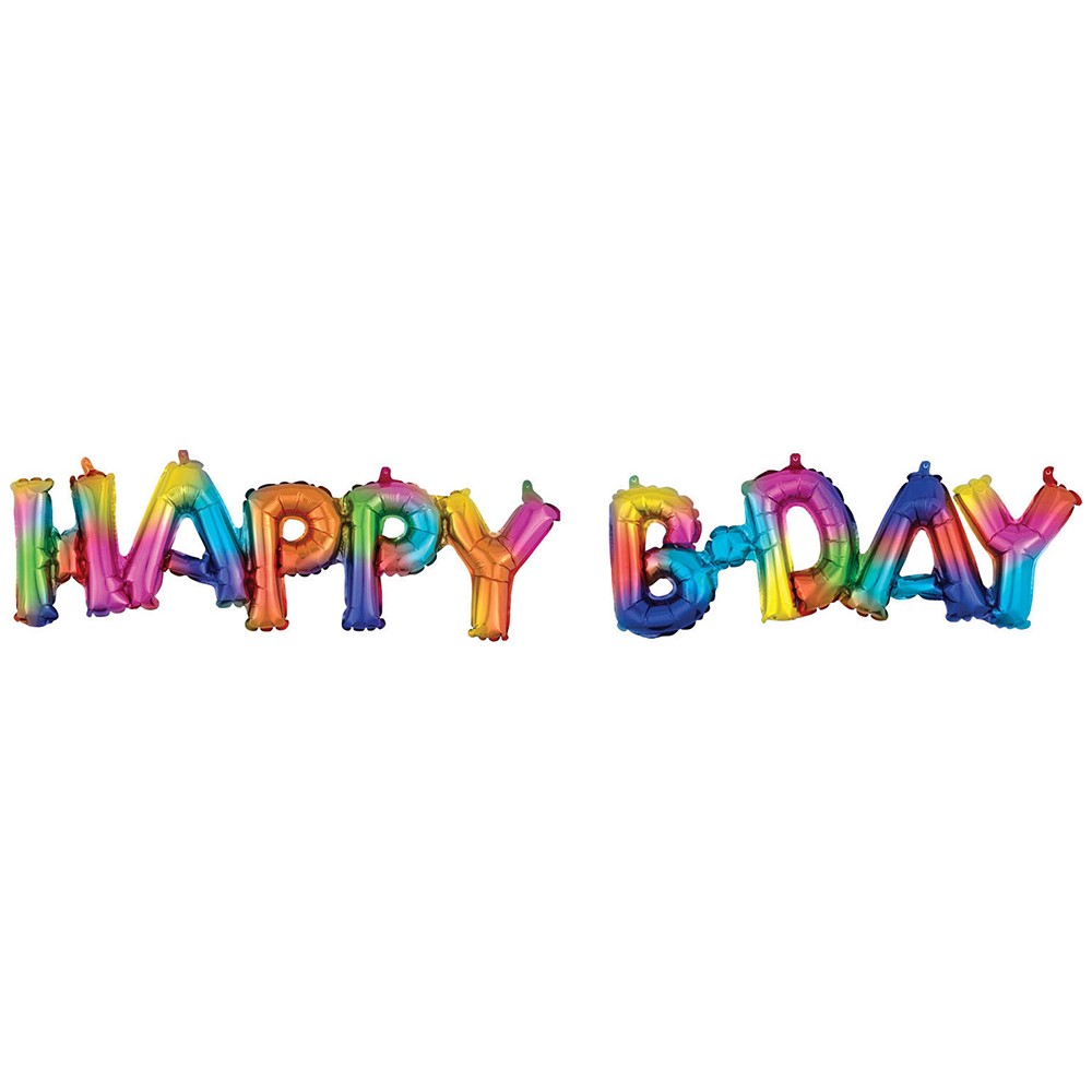 Baloane din Folie - Balon Folie Happy B-day Curcubeu