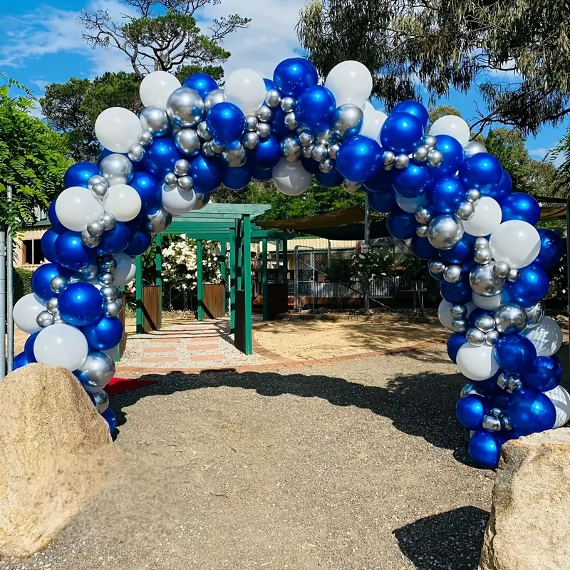 Decorațiuni - Arcadă de Baloane Alb-Albastră pentru Petreceri, Evenimente și Ocazii