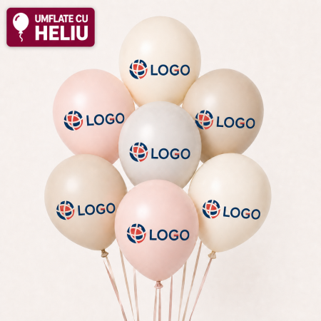 Baloane Personalizate - Baloane Latex Personalizate cu Heliu cu Logo/Grafică în Două Culori