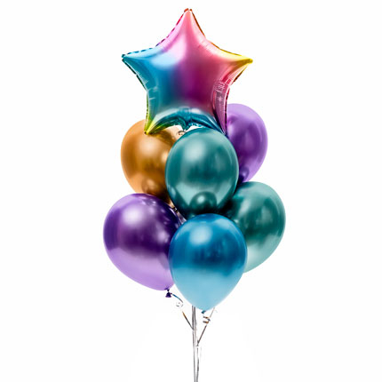 Personalizate - Set Baloane "Rainbow" cu Heliu