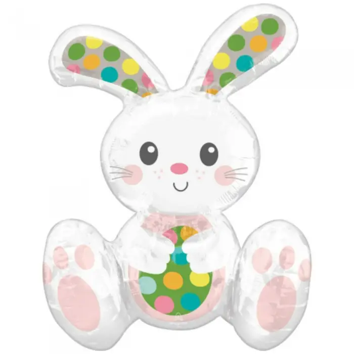 Colecția de Paște - Balon din Folie Iepuraș de Paște Șezând – Umflat cu Aer