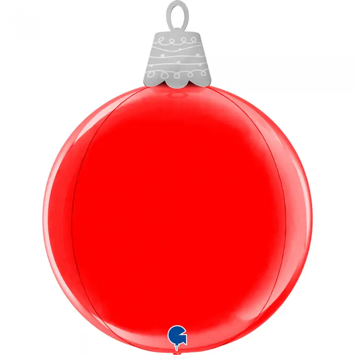 Baloane de Crăciun - Balon Folie 4D Glob de Crăciun Roșu