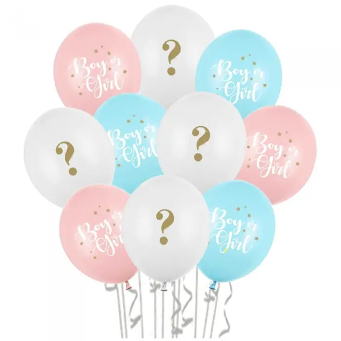 Băiețel - SET 10 Baloane Latex 30cm Gender Reveal 'Boy or Girl'