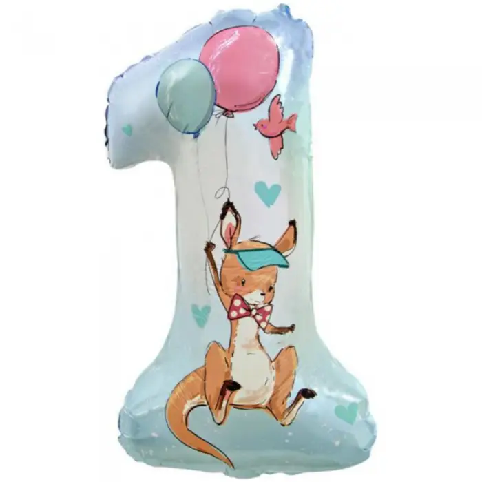Cifre și Litere - Balon Folie Cifra 1 Cangur 77cm