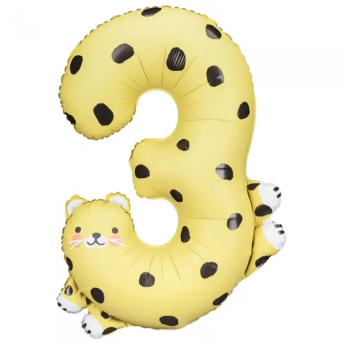 Cifre și Litere - Balon Folie Cifra 3 Ghepard