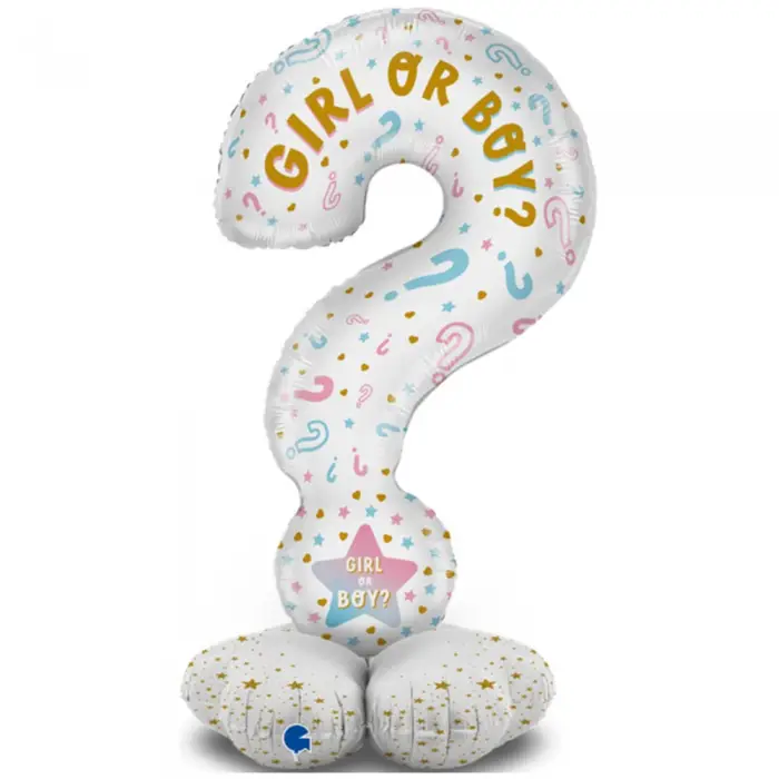 Evenimente - Balon Folie Figurina " ? " Gender Reveal 119 cm