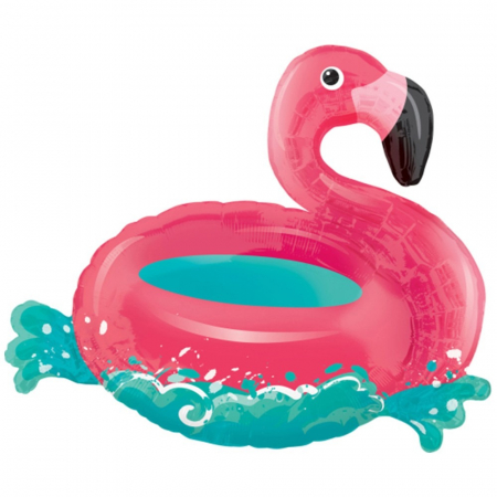 Personalizate - Balon Folie Figurină Flamingo pe Apă 76x68cm cu Heliu