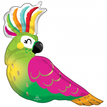 Personalizate - Balon Folie Figurină Papagal Tropical 78x71cm cu Heliu