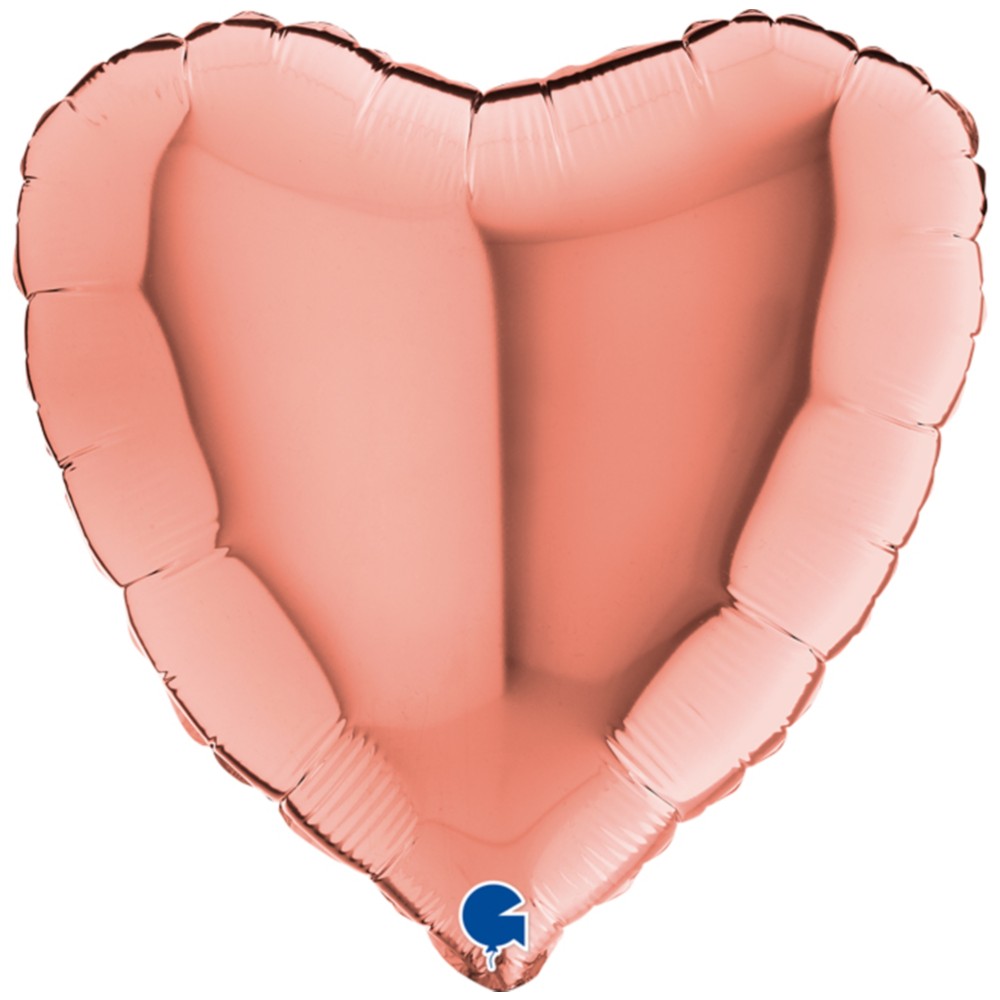 Baloane în Formă de Inimă - Balon Folie Inimă Rose Gold 45cm cu Heliu
