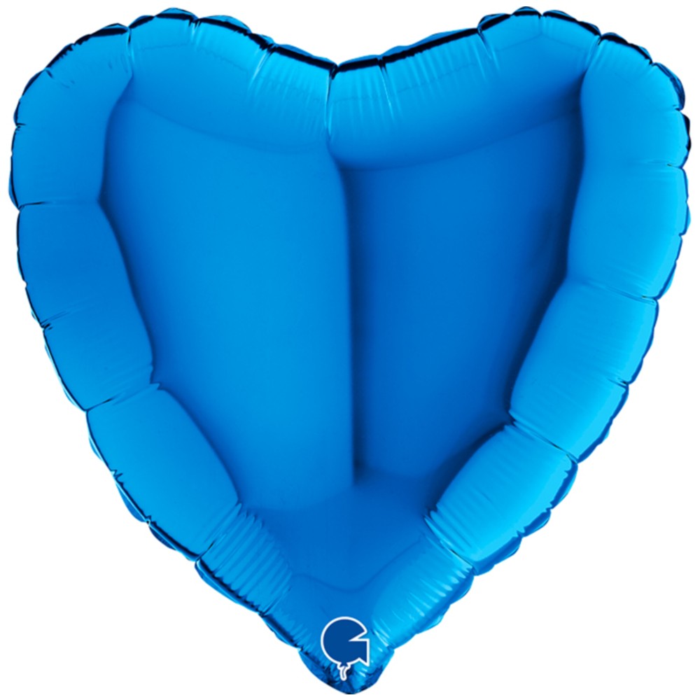 Baloane în Formă de Inimă - Balon Folie Inimă Albastră 45cm cu Heliu