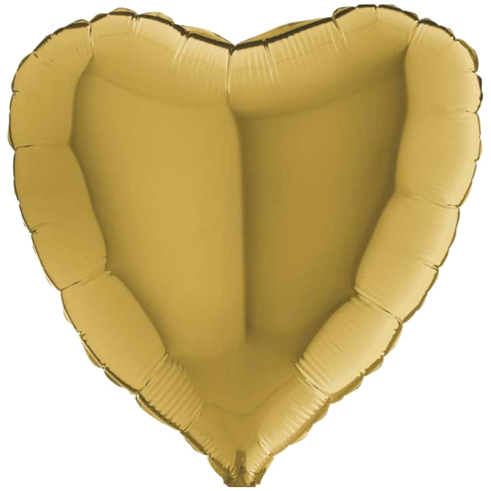 Baloane în Formă de Inimă - Balon Folie Inimă Aurie 45cm cu Heliu