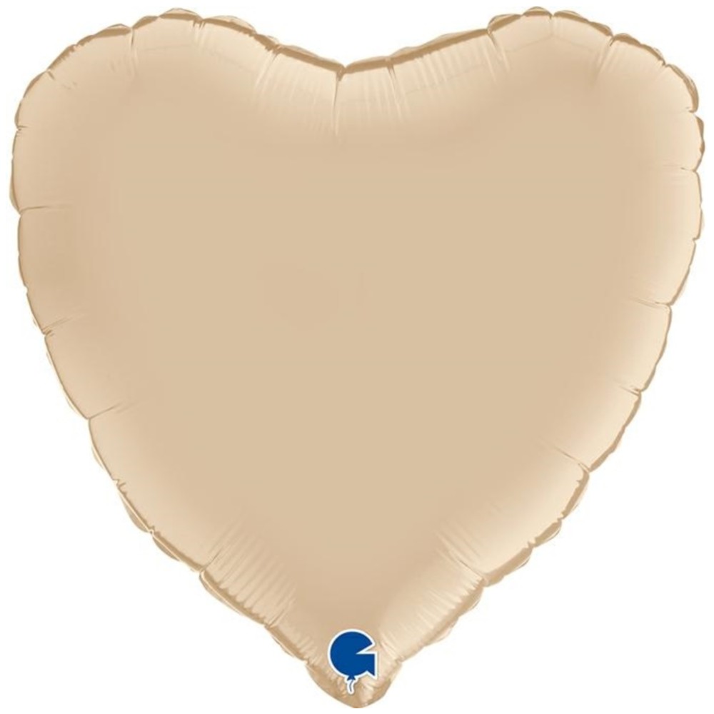 Baloane în Formă de Inimă - Balon Folie Inimă Ivory 45cm cu Heliu