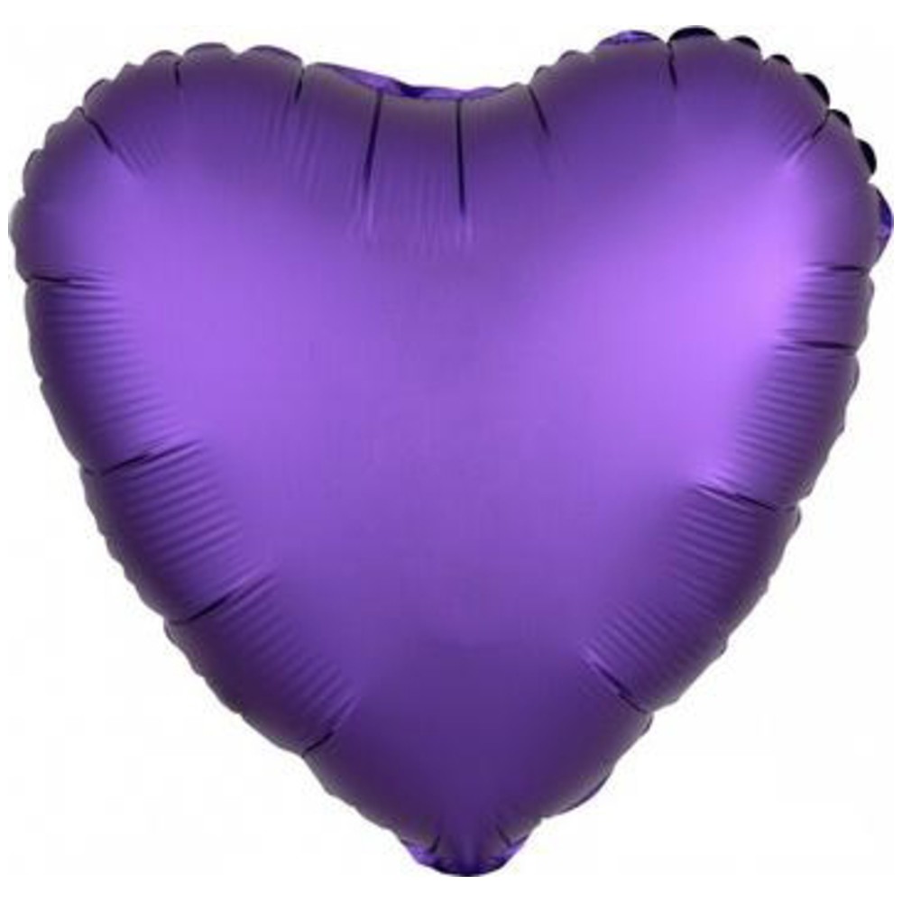 Baloane în Formă de Inimă - Balon Folie Inimă Mov Satin 45cm cu Heliu