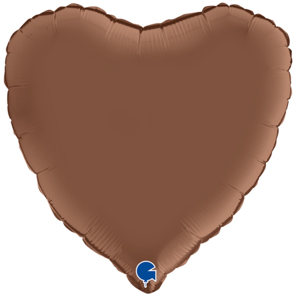 Baloane în Formă de Inimă - Balon Folie Inimă Maro 45cm cu Heliu