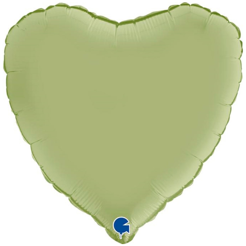 Baloane în Formă de Inimă - Balon Folie Inimă Olive 45cm cu Heliu