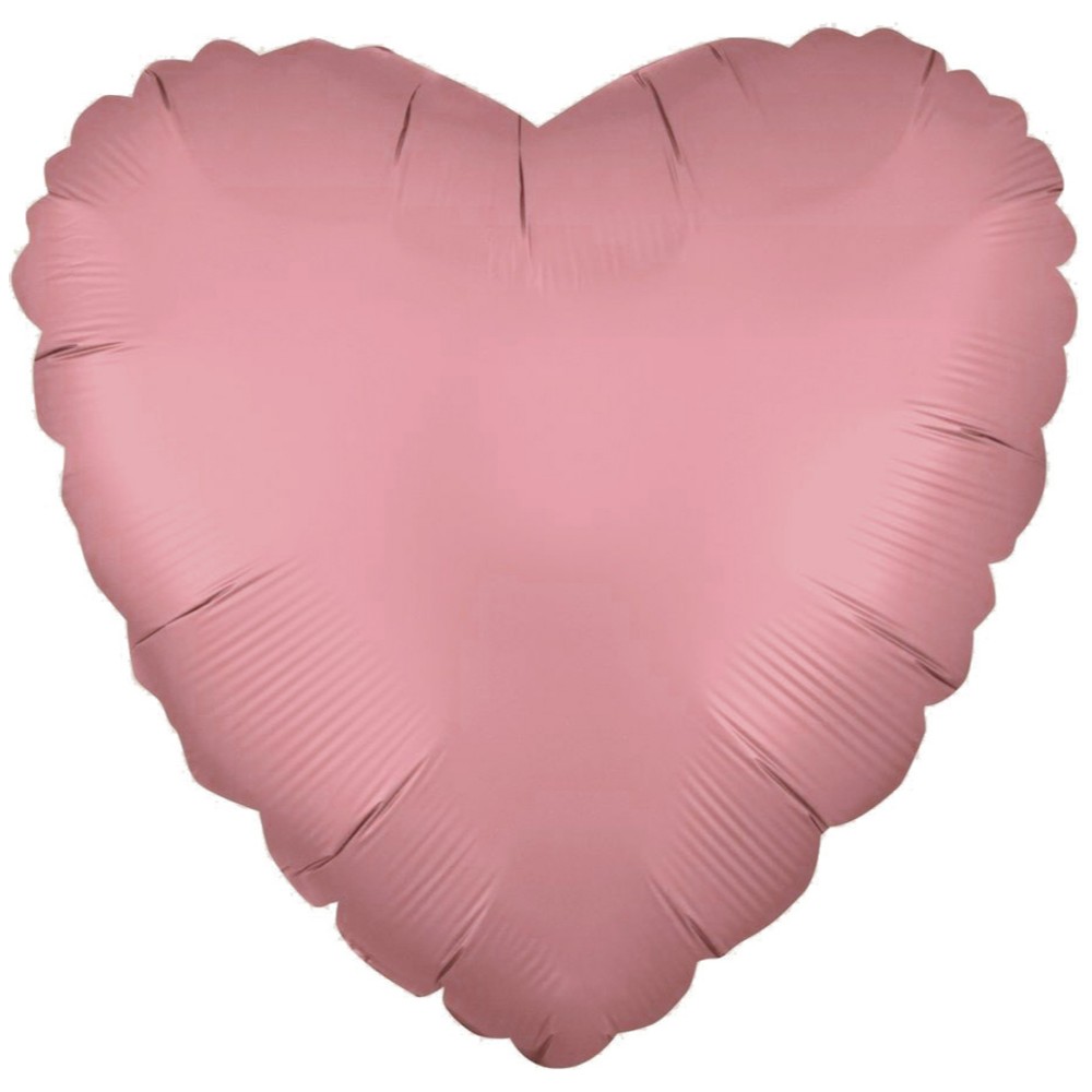 Baloane în Formă de Inimă - Balon Folie Inimă Roz Pal Satin 45cm cu Heliu