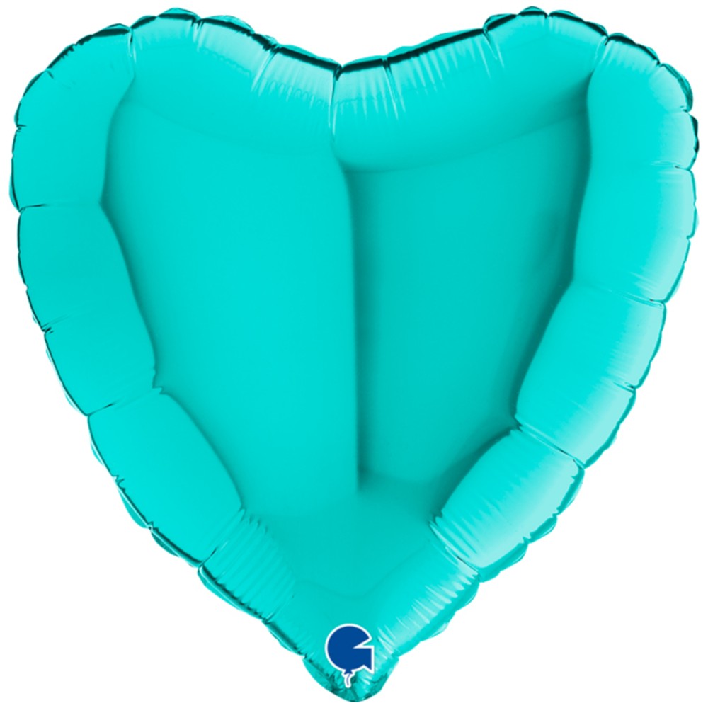 Baloane în Formă de Inimă - Balon Folie Inimă Turcoaz 45cm cu Heliu