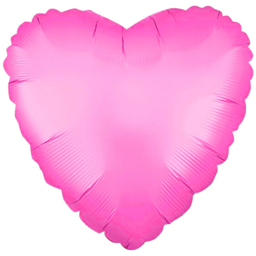 Baloane în Formă de Inimă - Balon Folie Inimă Roz Satin 45cm cu Heliu