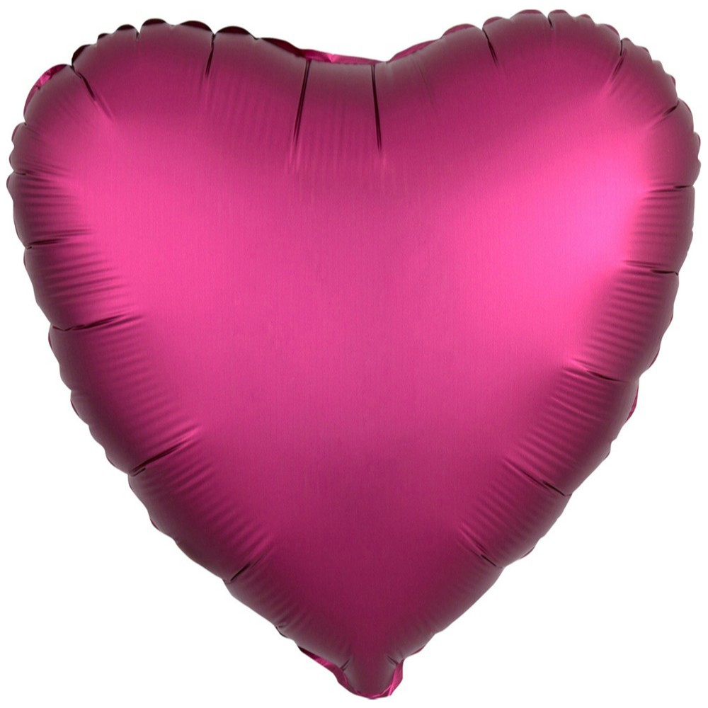 Baloane în Formă de Inimă - Balon Folie Inimă Pomegranate Satin 45cm cu Heliu