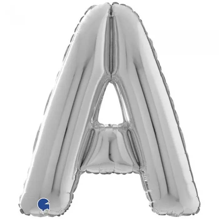 Cifre și Litere - Balon Folie Litera A Argintiu 66 cm