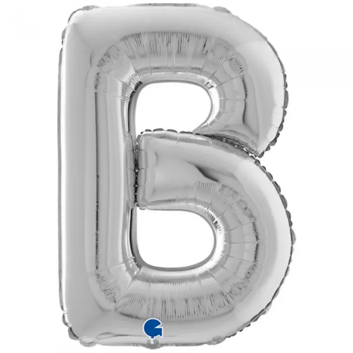 Cifre și Litere - Balon Folie Litera B Argintiu 66 cm