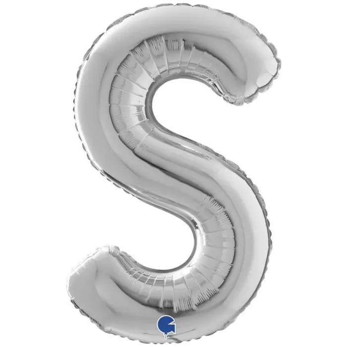 Cifre și Litere - Balon Folie Litera S Argintiu 66 cm