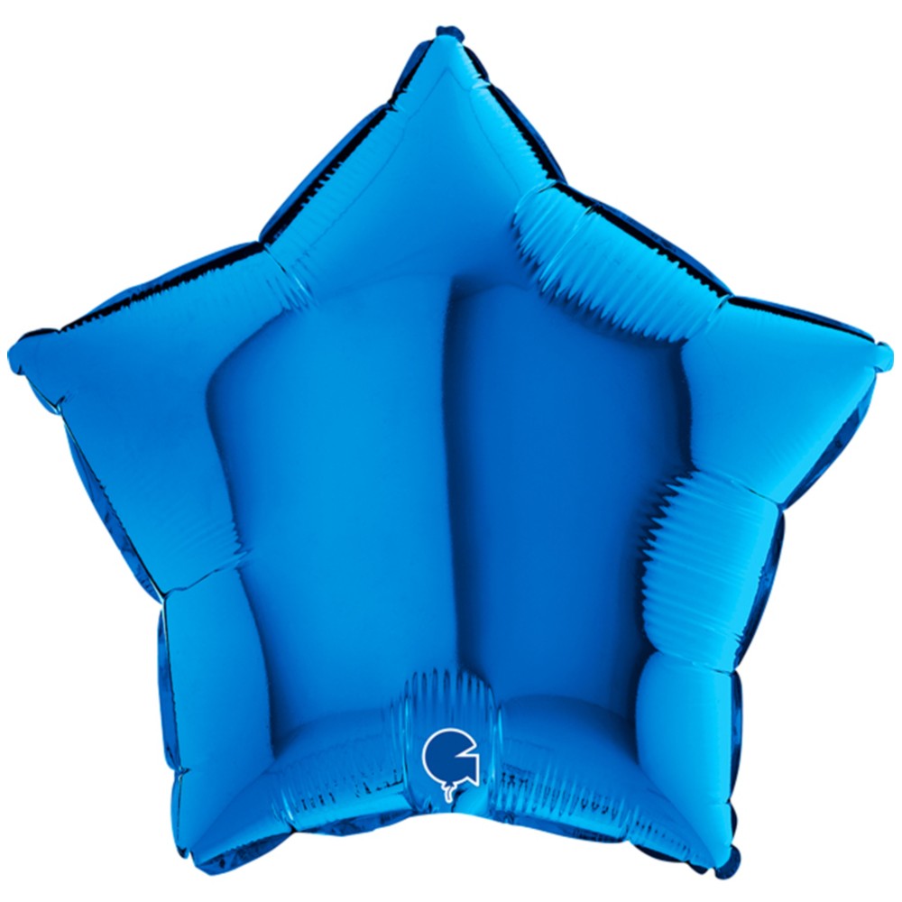 Personalizate - Balon Folie Stea Albastră 46cm cu Heliu
