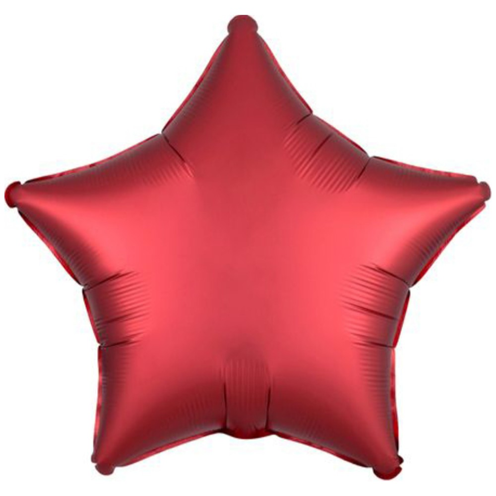 Personalizate - Balon Folie Stea Roșie Satin 43cm cu Heliu