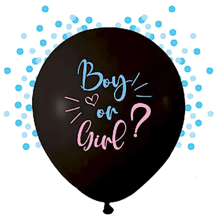 Personalizate - Balon Latex 45cm Gender Reveal Print 'Boy or Girl' – Băiețel