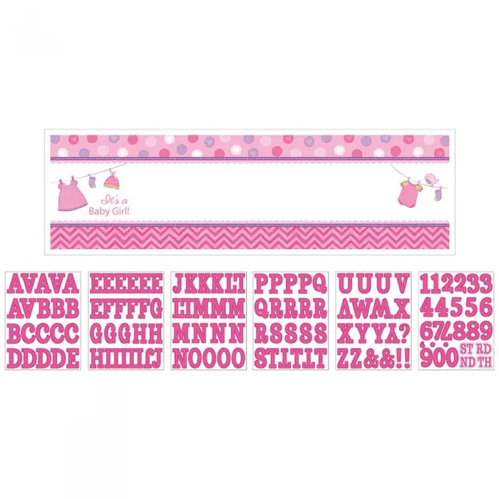 Accesorii Petrecere - Banner din Folie Welcome Personalizabil Fetiță