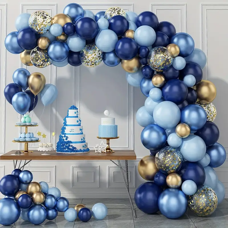 Decorațiuni - Ghirlandă de Baloane Photo Corner Premium Alb-Albastră