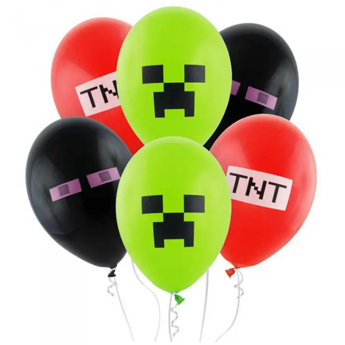 Personalizate - Set 6 Baloane cu Heliu Minecraft