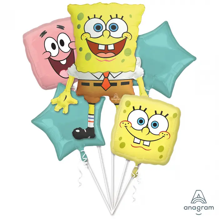Personalizate - Set 5 Baloane cu Heliu SpongeBob Pantaloni