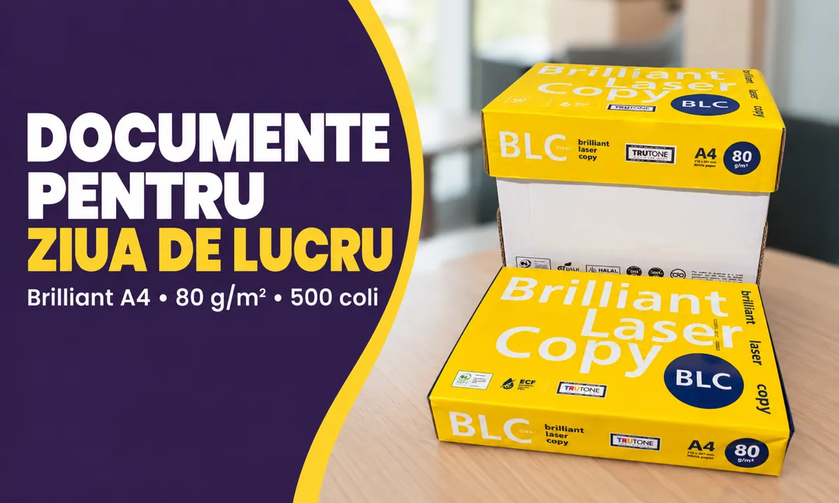 Hartie copiator A4 Brilliant, 80g / mp, 500 coli - Brilliant — avantaj în utilizare