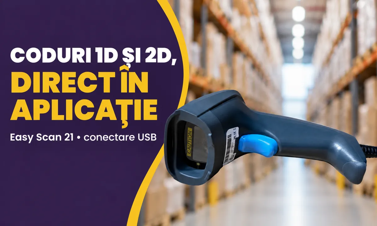Cititor coduri de bare 2D, Easy Scan 21, USB, stand - Adpos — avantaj în utilizare