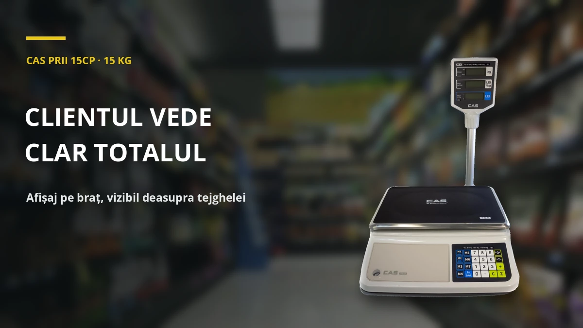 CAS PRII 15CP · 15 KG — clientul vede clar totalul