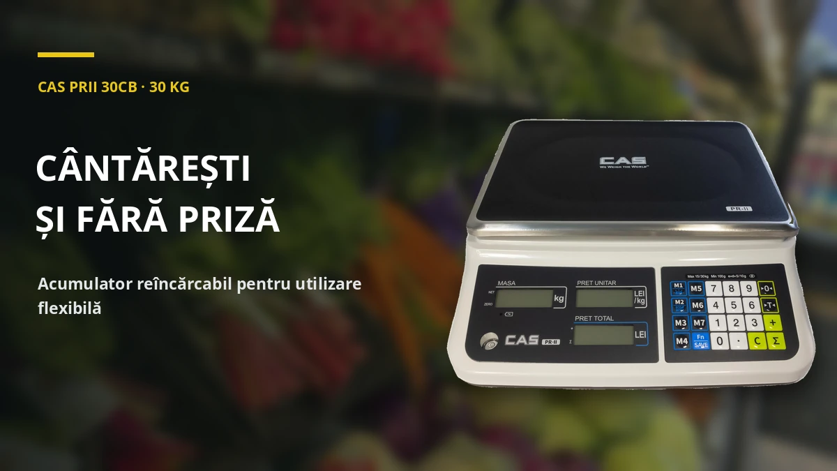 CAS PRII 30CB · 30 KG — cântărești și fără priză