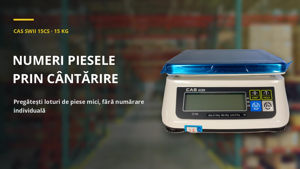 CAS SWII 15CS · 15 KG — numeri piesele prin cântărire