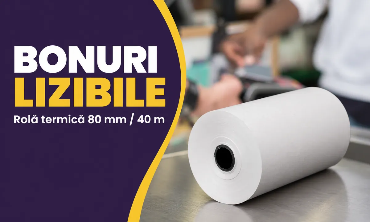 Rolă termică 80 mm / 40 m pentru bonuri lizibile