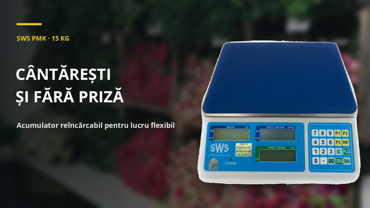 SWS PMK · 15 KG — cântărești și fără priză