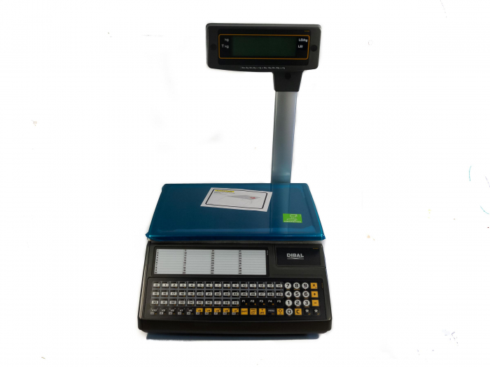 Cantar electronic comercial cu etichete, afisaj pe brat, Dibal 500 W025, 15 Kg, cu RS232, verificare metrologica [2]