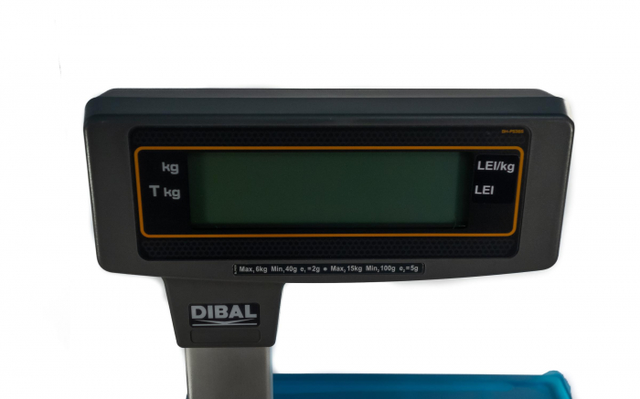 Cantar electronic comercial cu etichete, afisaj pe brat, Dibal 500 W025, 15 Kg, cu RS232, verificare metrologica [8]