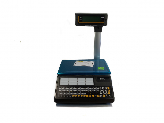 Cantar electronic comercial cu etichete, afisaj pe brat, Dibal 500 W025, 15 Kg, cu RS232, verificare metrologica [7]