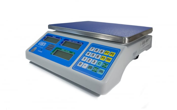 Cantar electronic comercial, SWS PMK RS232, 30 Kg, verificare metrologica, conectare PC sau casa de marcat, acumulator [2]