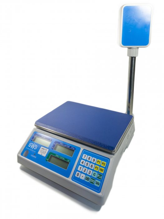 Cantar electronic comercial, SWS PMKL cu brat, RS232, 30 Kg, verificare metrologica, conectare PC sau casa de marcat, acumulator [2]