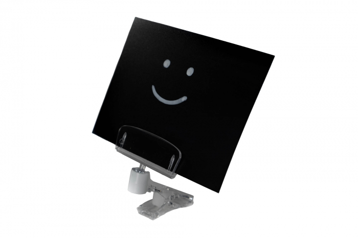 Eticheta inscriptibila neagra cu suport transparent [6]