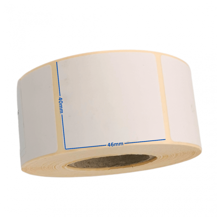Etichete 40 x 46 mm, autoadezive termice in rola, albe, 835 etichete / rola [7]